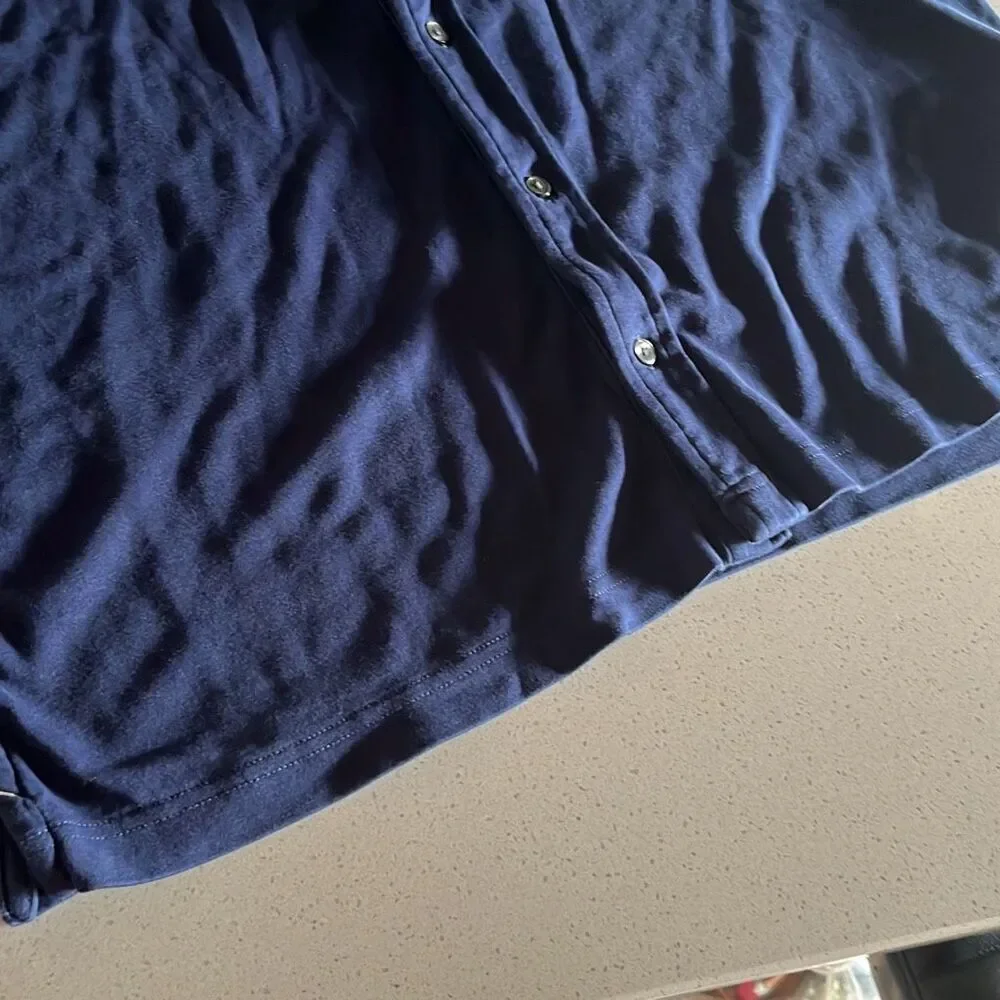 Banana Republic Luxury Touch Performance Short Sleeve Button Up Mens XL short